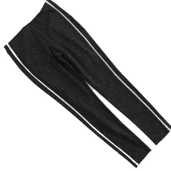 SOLD!!  Lou & Grey Small Heather Black Speckled Stripe Leggings - Picture 2 of 11